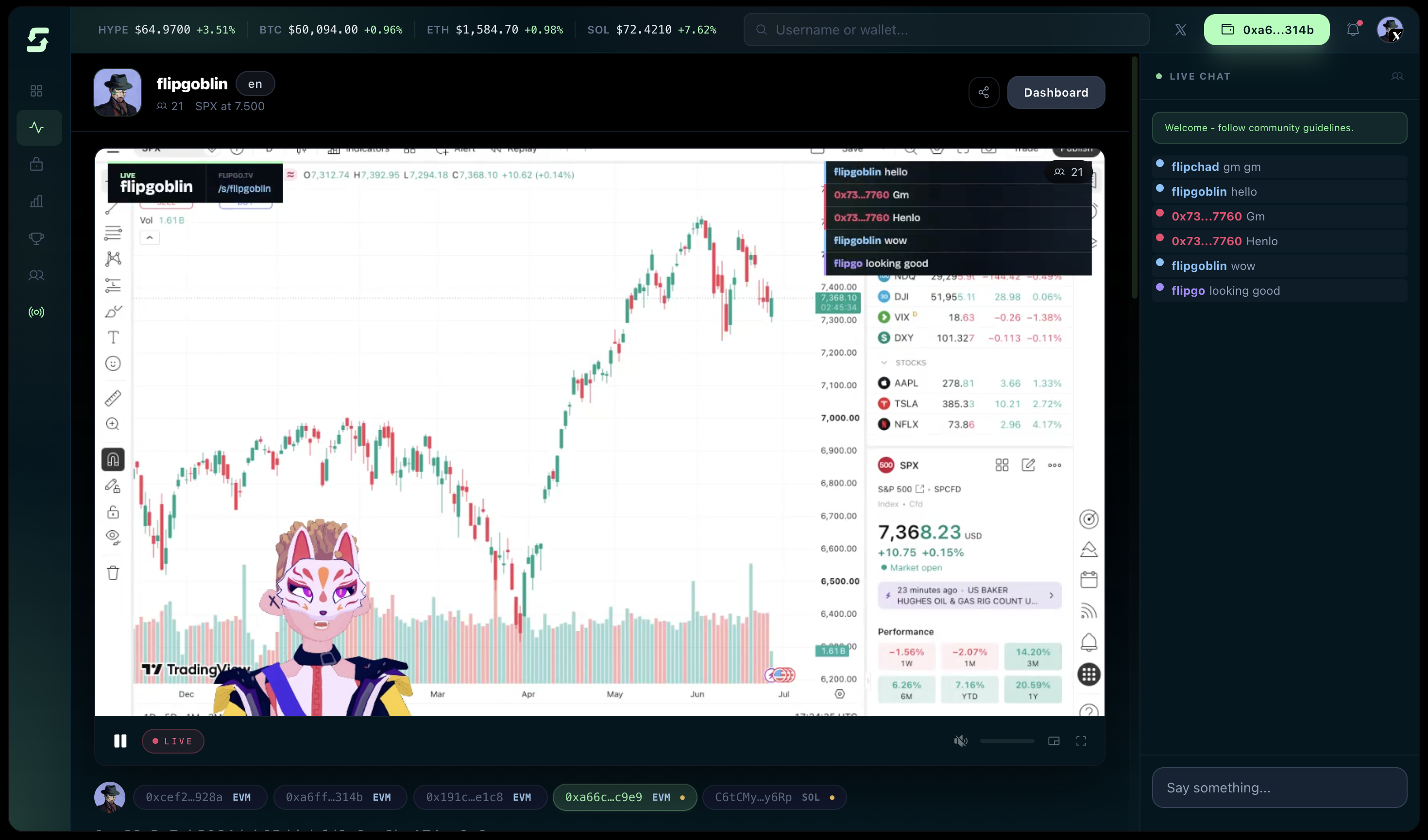 FLIPgo Stream page